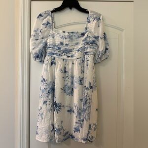 Blue and White Mini Dress